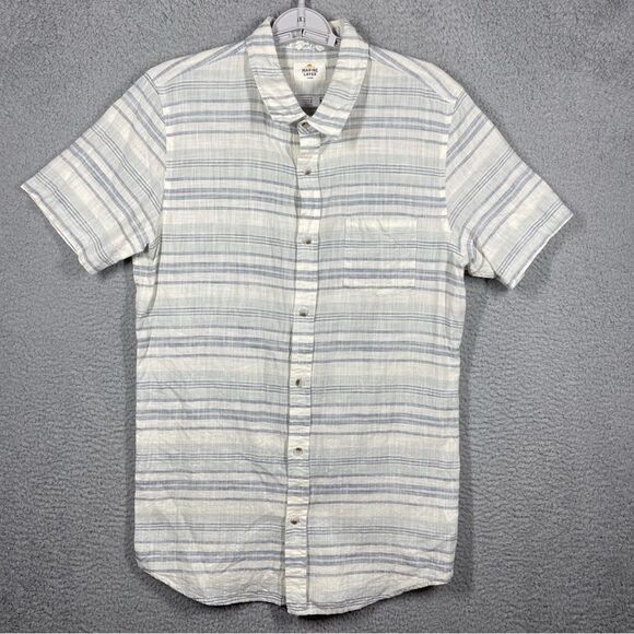 Marine Layer Stretch Selvage Men’s Short Sleeve Shirt size Marge (M/L) - Picture 2 of 10